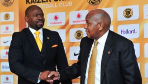 Steve Komphela, coach of Kaizer Chiefs with Kaizer Chiefs Chairman, Kaizer Motaung during the Absa Premiership 2014/15 Kaizer Chiefs Press Conference at Chiefs Village, Johannesburg on the 17 June 2015  ©Muzi Ntombela/BackpagePix