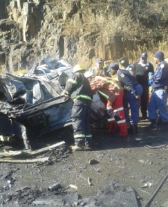 Pic: (Overturned truck)