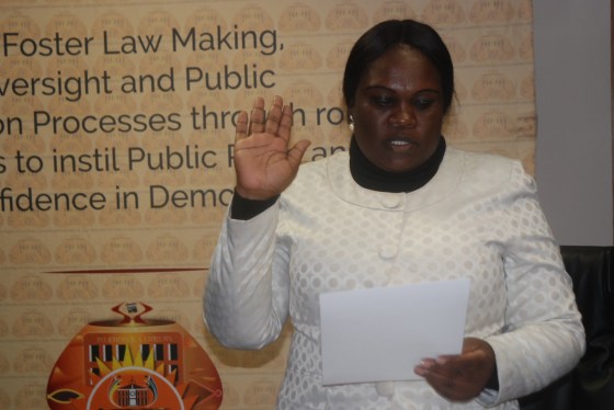 DSC_0330Johanna Maluleke swearing in as a new member of North Wwest legislature.