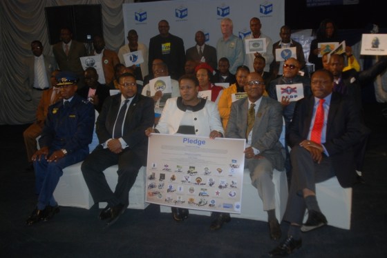 DSC_1147Maj.Gen Patric Asaneng,Vuma  Mashinini,LT.Gen Baile Motswenyane,Judge Thami Makhanya and Steve Ngwenya joined political parties for a photo shoot after signing pledges.