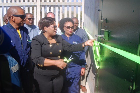 DSC_2321Water and Sanitation Minister Nomvula Mokonyane ready to cut the ribbon for Jericho rural water project.