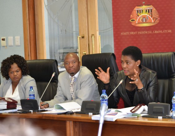 DSC_1231Commettee member Virginia Tlhapi,SCOPA chairperson Mahlakeng Mahlakeng and commettee member Wendy Matsemela